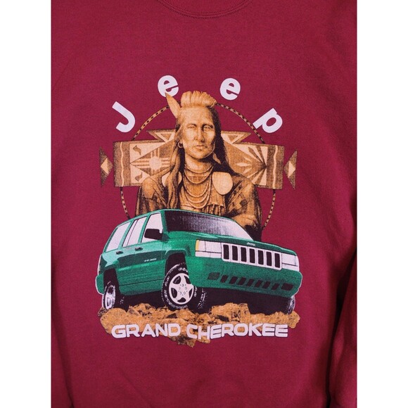Vintage 90s Jeep Grand Cherokee Crew Neck Sweatshirt FOTL Tag Mens XL Graphic - Picture 2 of 10